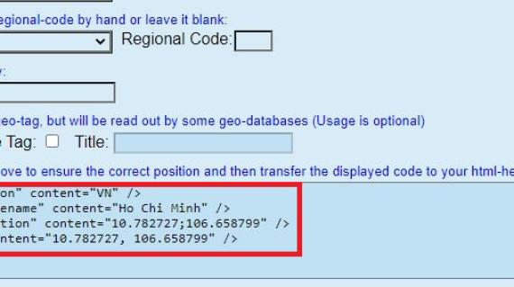 Meta GEO là thẻ dùng để chỉ định về thông tin địa lý
