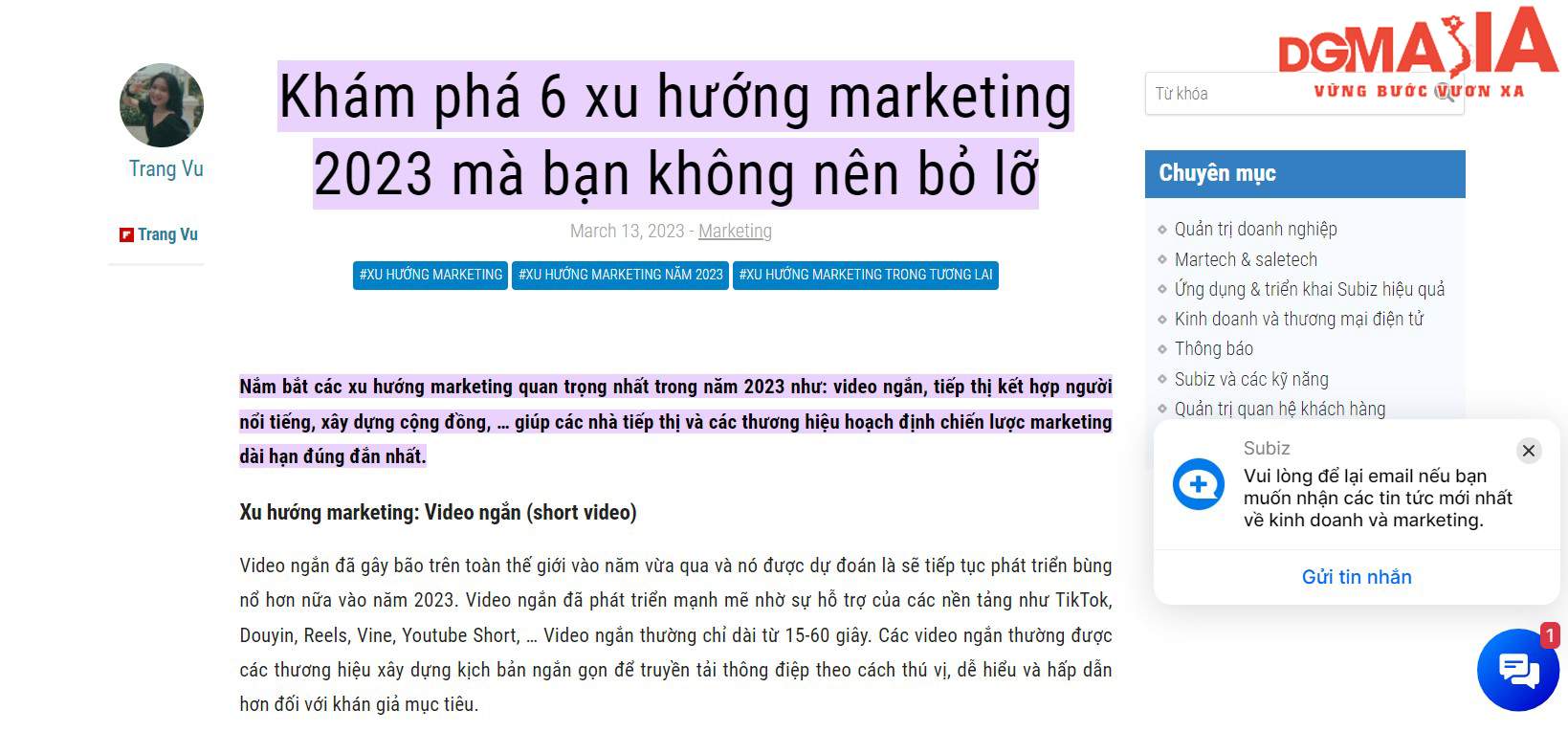 Những bài viết chứa đựng những thông tin được cập nhật mới nhất thể hiện sự tận tâm của bạn trong việc cung cấp thông tin cho độc giả của mình