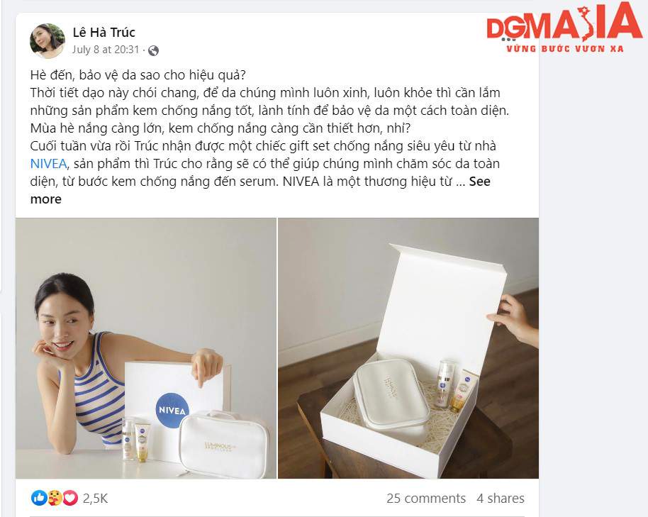 Nội dung trên trang cá nhân của Influencer Lê Hà Trúc cũng có nhiều hình ảnh thu hút, nội dung hấp dẫn độc giả