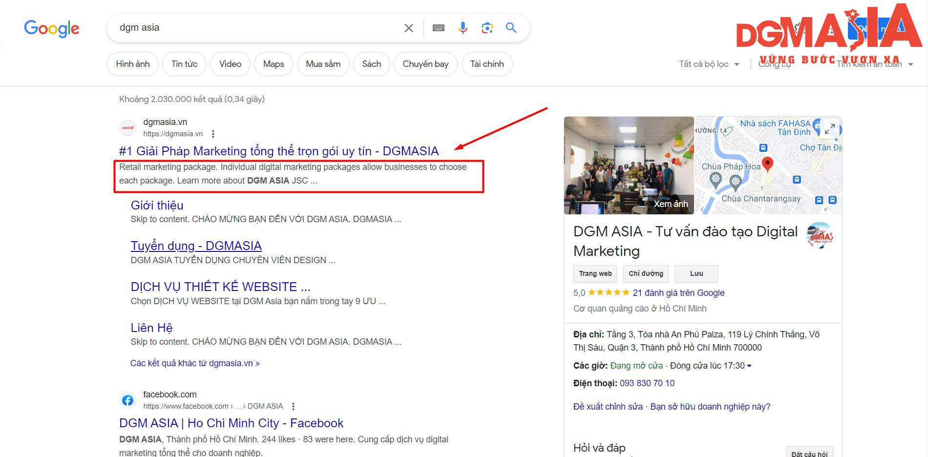 Thẻ Meta Description dùng để mô tả ngắn gọn nội dung của website