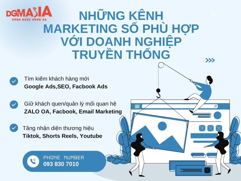 Những kênh marketing số phù hợp với doanh nghiệp 