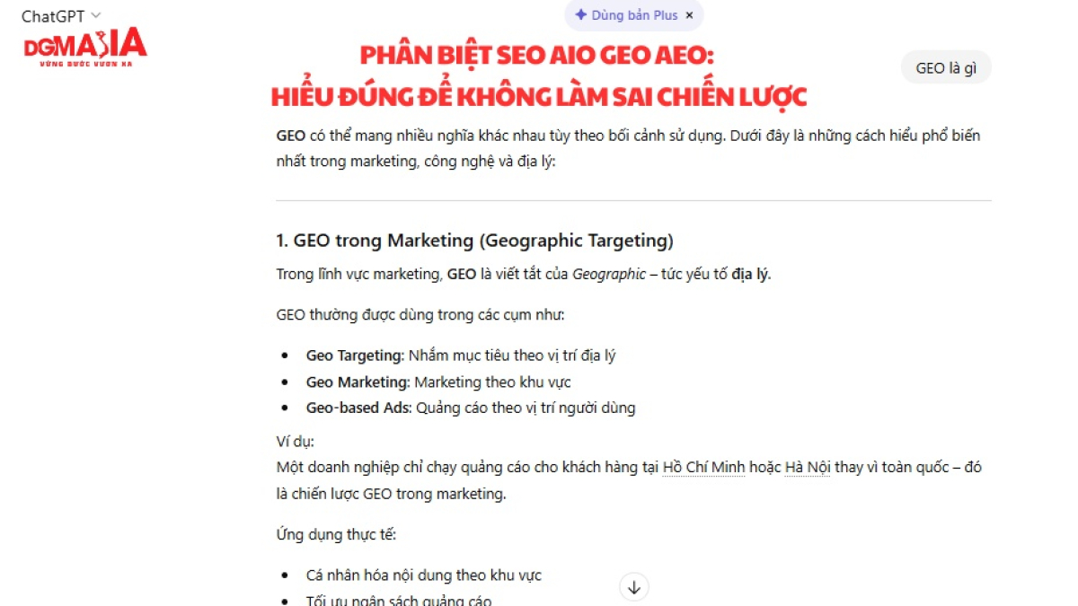 Phân biệt seo aio geo aeo