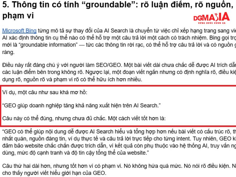 Có trải nghiệm thực tế, ví dụ và ngữ cảnh triển khai