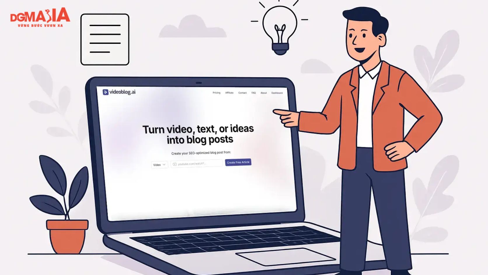 Cách chuyển video thành bài blog và email bằng AI